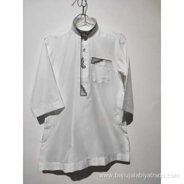 3X White Muslim Shirt For Kids